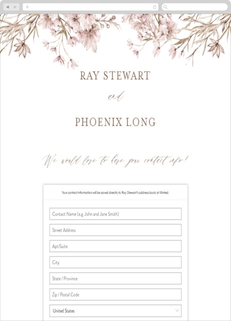 Digital Wedding Address Collection Cards