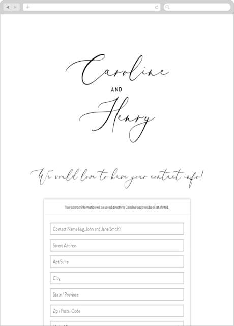 Digital Wedding Address Collection Cards