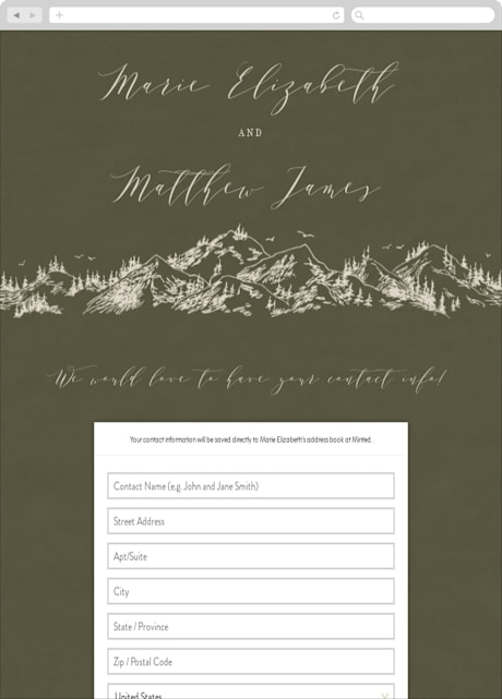 Digital Wedding Address Collection Cards