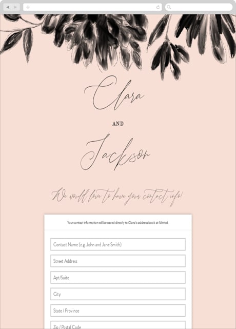 Digital Wedding Address Collection Cards
