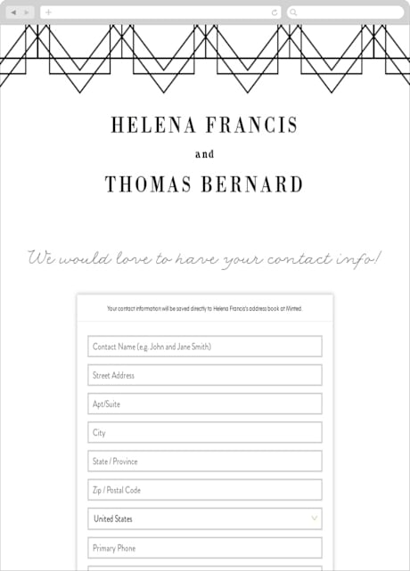 Digital Wedding Address Collection Cards