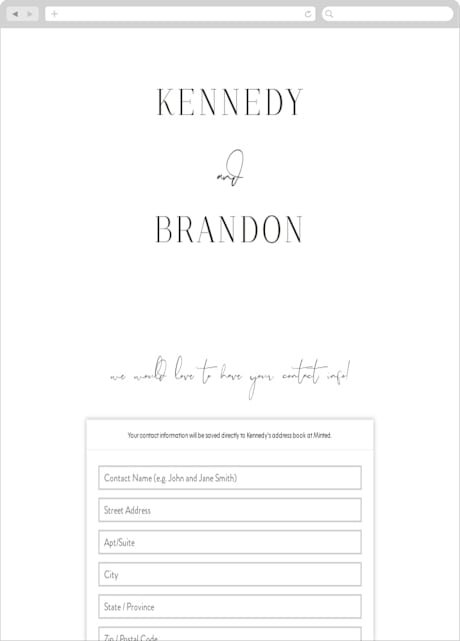 Digital Wedding Address Collection Cards
