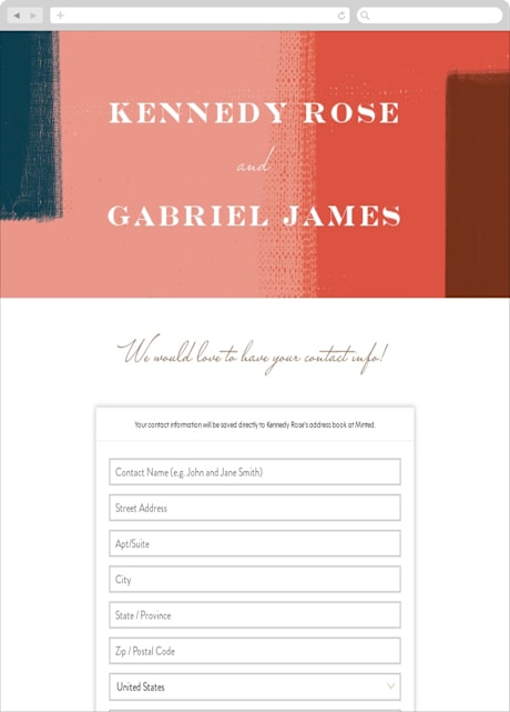 Digital Wedding Address Collection Cards