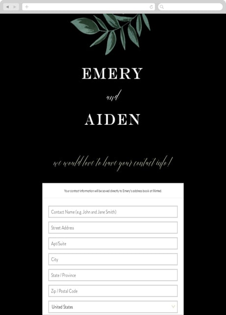 Digital Wedding Address Collection Cards