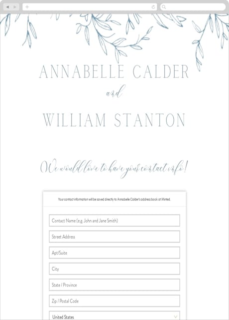 Digital Wedding Address Collection Cards