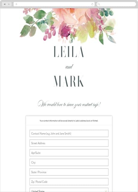 Digital Wedding Address Collection Cards