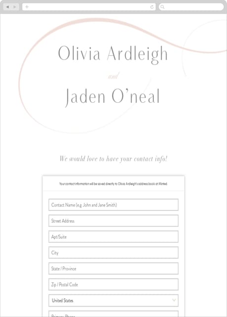 Digital Wedding Address Collection Cards