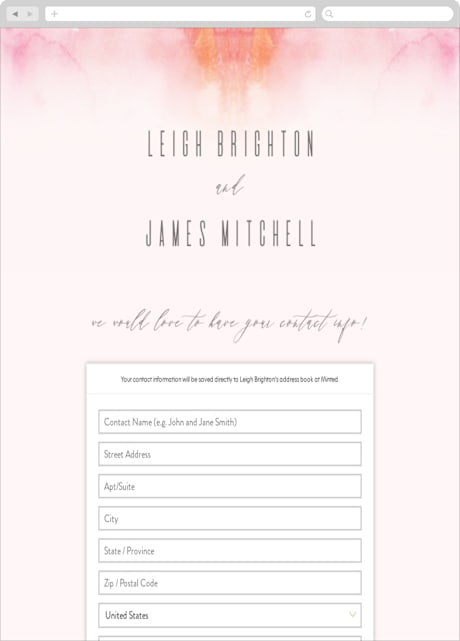 Digital Wedding Address Collection Cards