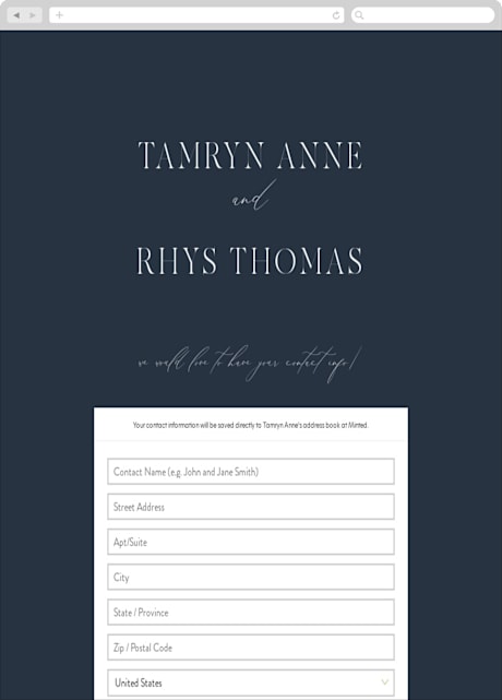 Digital Wedding Address Collection Cards