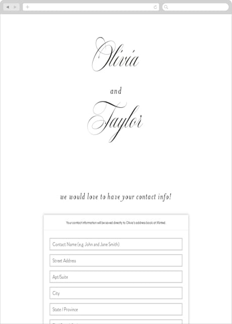 Digital Wedding Address Collection Cards