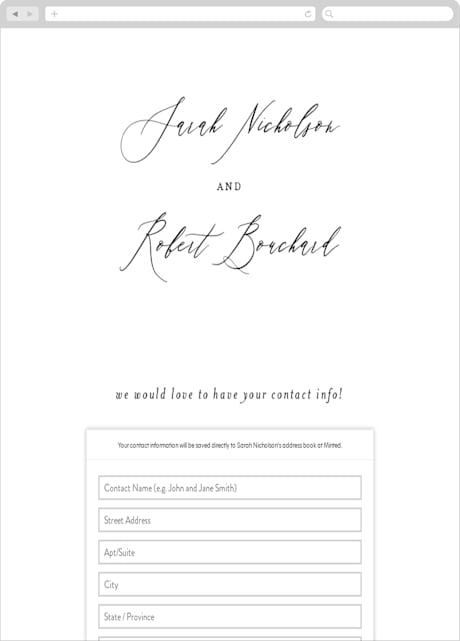 Digital Wedding Address Collection Cards