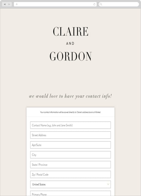 Digital Wedding Address Collection Cards