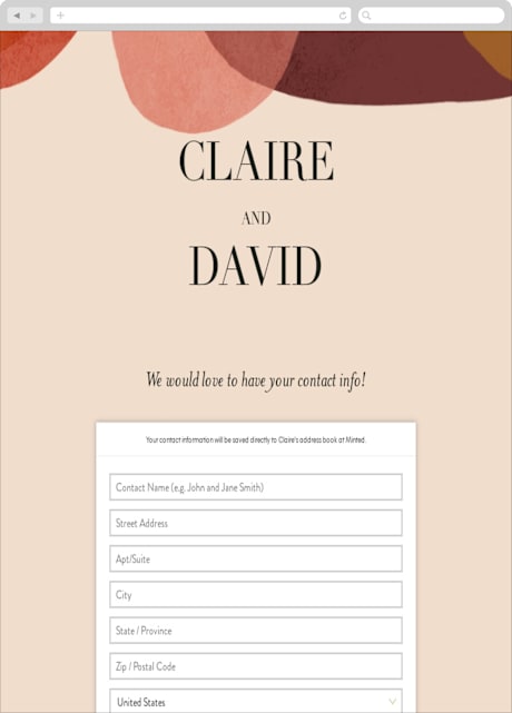 Digital Wedding Address Collection Cards