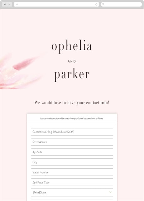 Digital Wedding Address Collection Cards
