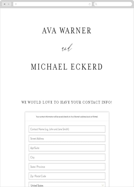 Digital Wedding Address Collection Cards