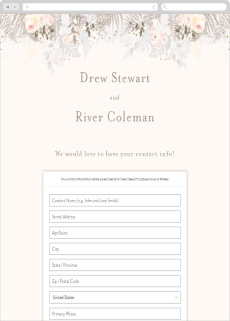 Digital Wedding Address Collection Cards