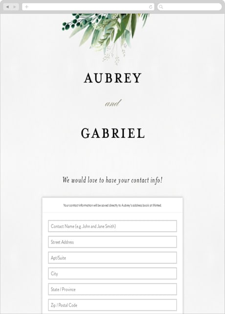 Digital Wedding Address Collection Cards