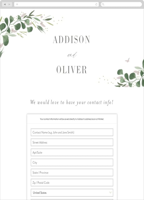 Digital Wedding Address Collection Cards