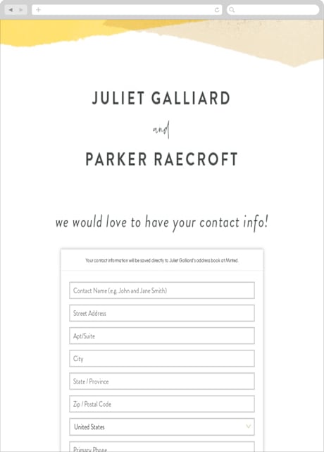 Digital Wedding Address Collection Cards