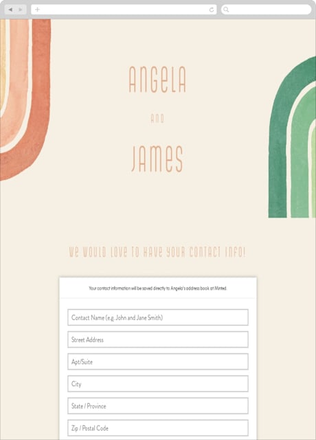 Digital Wedding Address Collection Cards