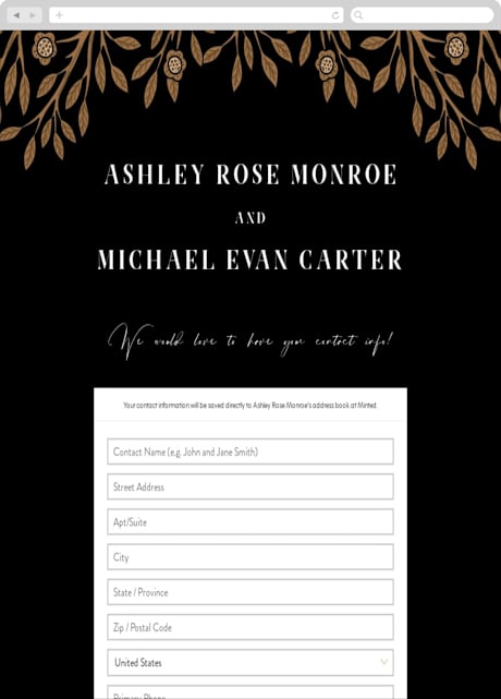 Digital Wedding Address Collection Cards