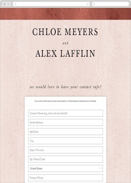 Digital Wedding Address Collection Cards