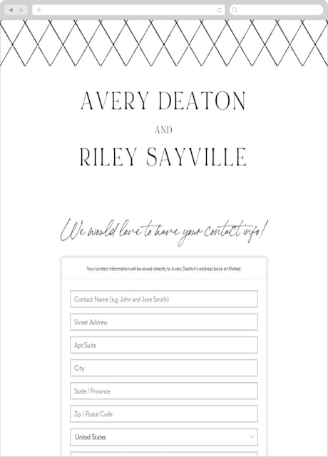 Digital Wedding Address Collection Cards