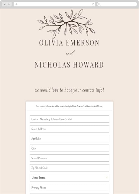 Digital Wedding Address Collection Cards