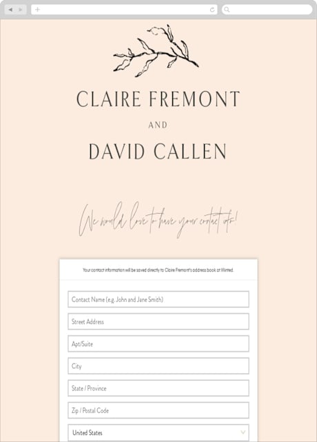 Digital Wedding Address Collection Cards