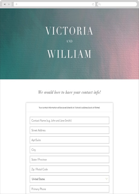 Digital Wedding Address Collection Cards