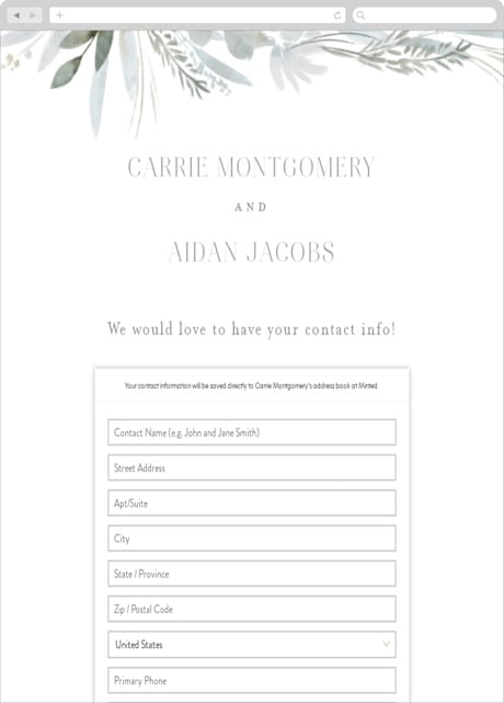 Digital Wedding Address Collection Cards