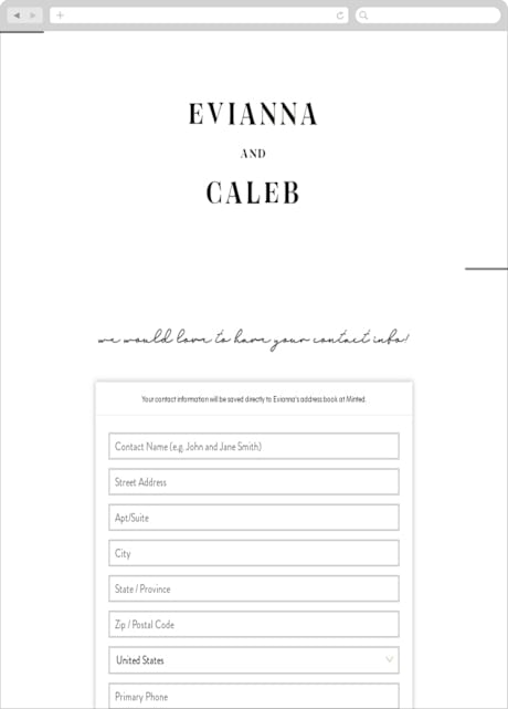 Digital Wedding Address Collection Cards