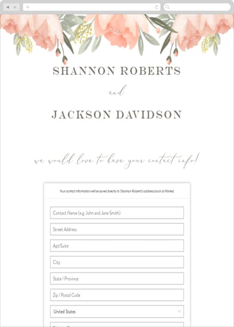 Digital Wedding Address Collection Cards