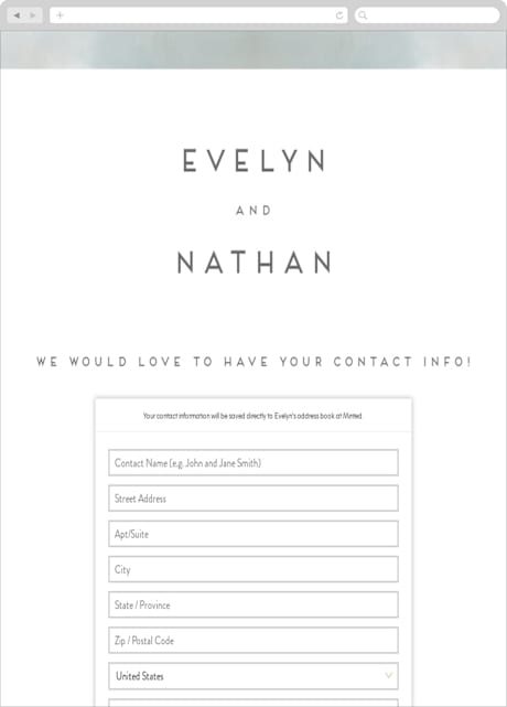 Digital Wedding Address Collection Cards