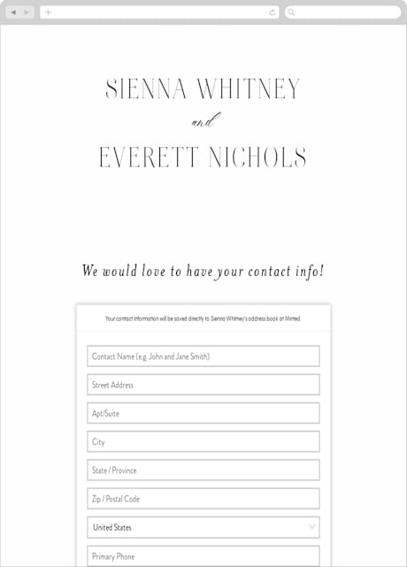 Digital Wedding Address Collection Cards