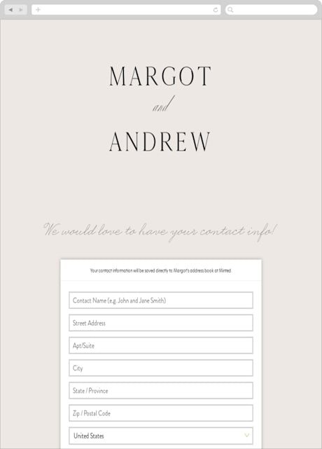 Digital Wedding Address Collection Cards