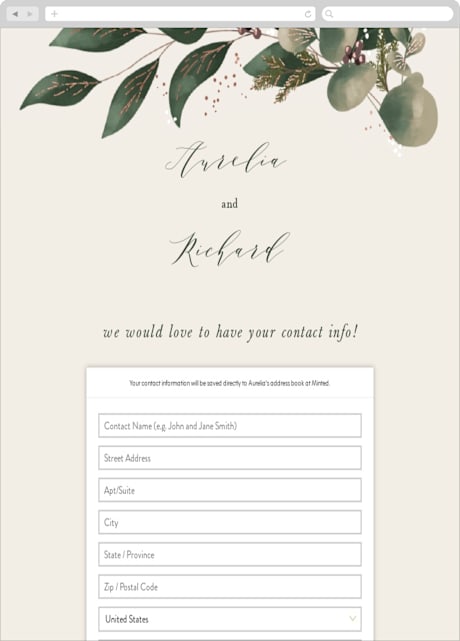 Digital Wedding Address Collection Cards