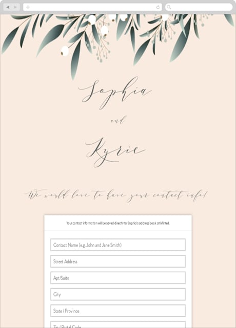 Digital Wedding Address Collection Cards