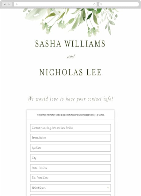 Digital Wedding Address Collection Cards