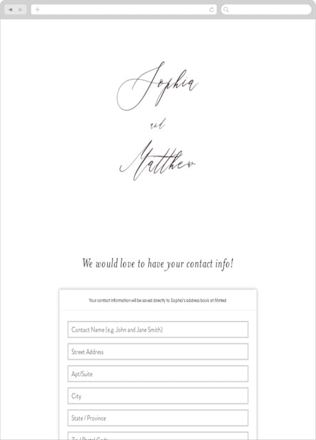 Digital Wedding Address Collection Cards