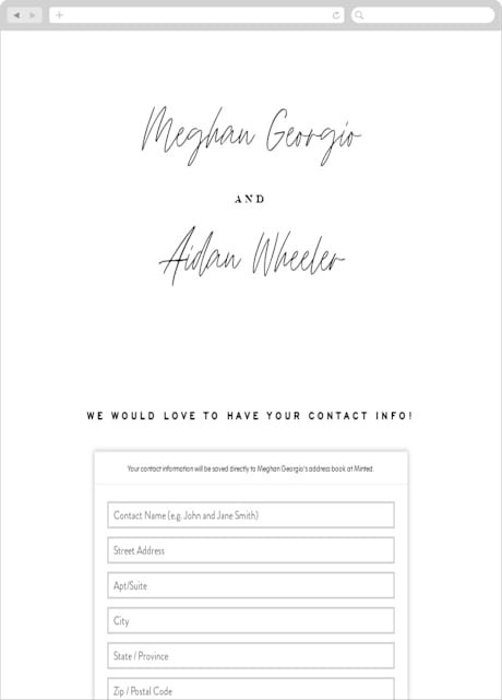 Digital Wedding Address Collection Cards