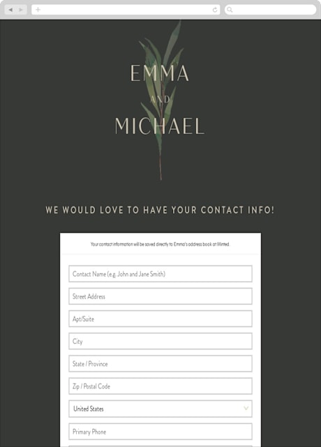 Digital Wedding Address Collection Cards