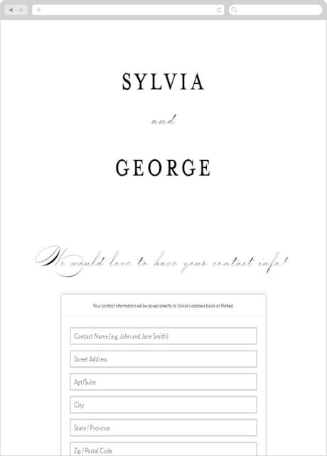 Digital Wedding Address Collection Cards