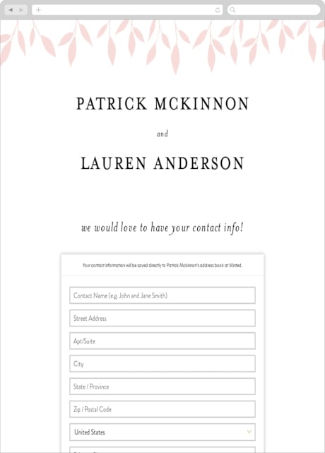 Digital Wedding Address Collection Cards