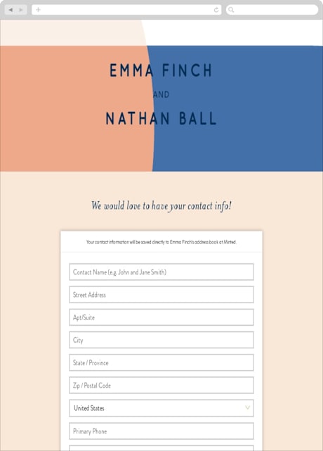Digital Wedding Address Collection Cards
