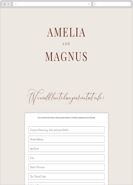 Digital Wedding Address Collection Cards