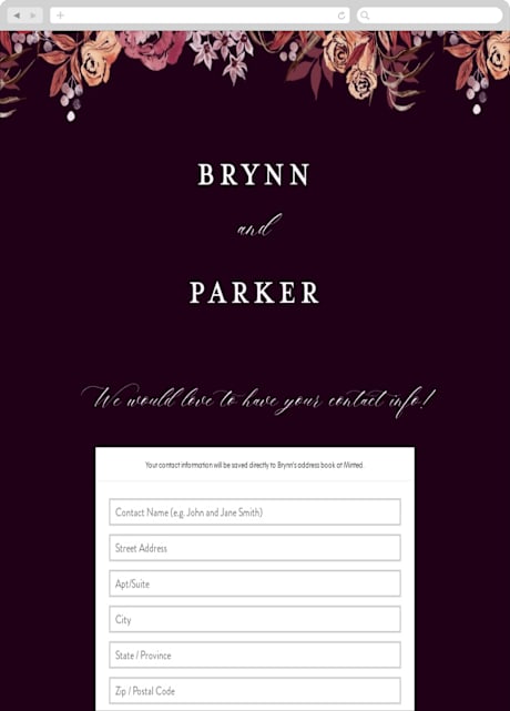 Digital Wedding Address Collection Cards