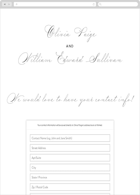 Digital Wedding Address Collection Cards