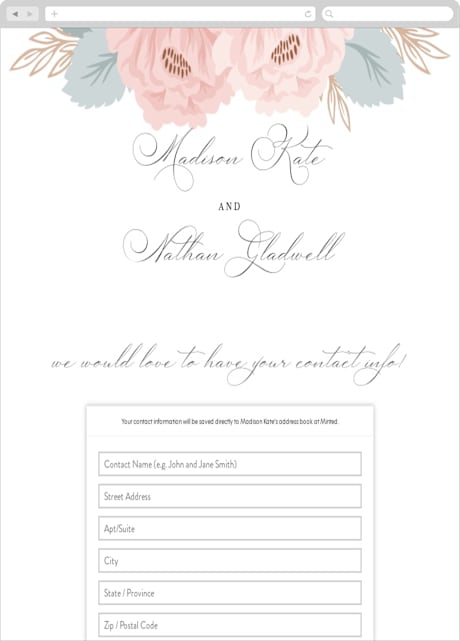Digital Wedding Address Collection Cards
