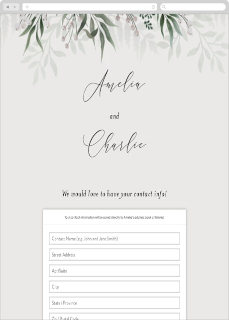 Digital Wedding Address Collection Cards